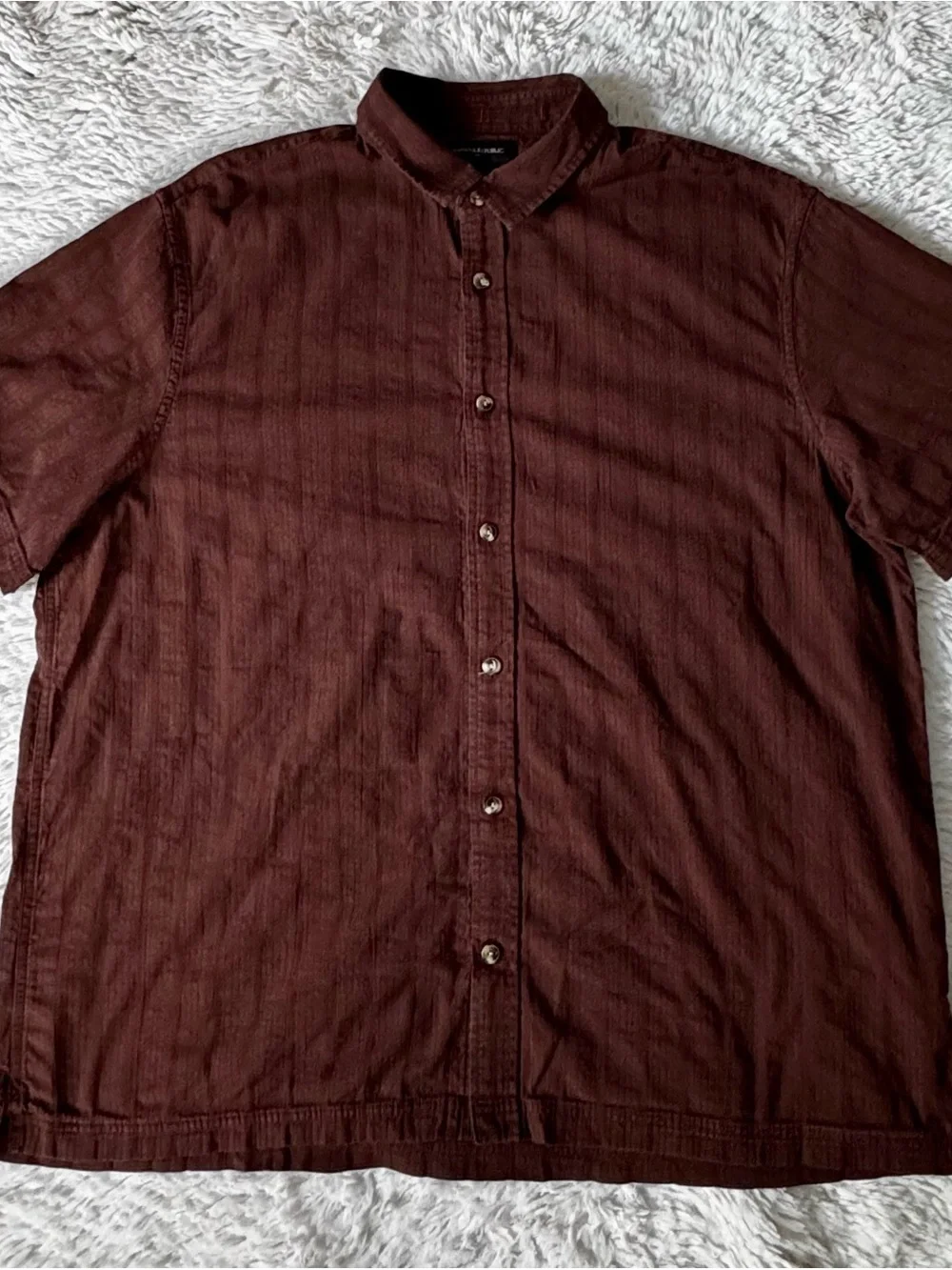 Banana Republic Short-Sleeve Button-Down Shirt in Brown